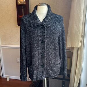 Cozy Karen Scott Gray Button-Up Cardigan